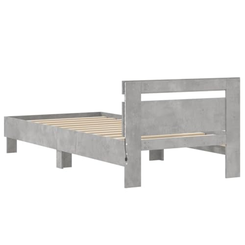 Vidaxl Giroletto Con Testiera E Led Grigio Cemento 90X200 Cm - 8