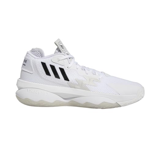 adidas Unisex Dame 8 Basketball Shoe, White/Black/Grey, 9.5 US Men – Ansicht 1