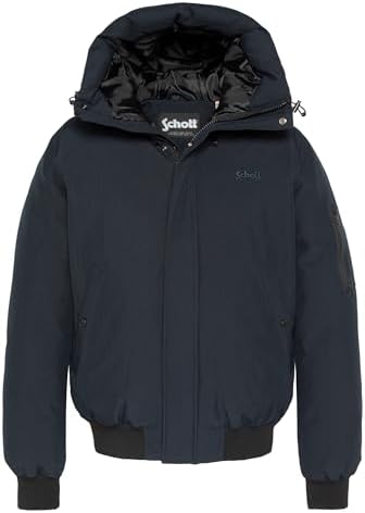 Schott NYC Kurze Jacke mit Kapuze Schott Beever, blau, XXL