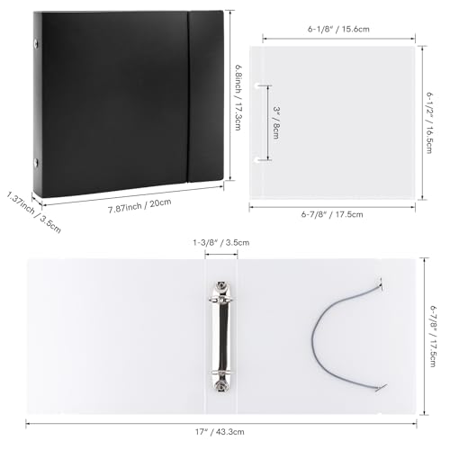 Image of Cookie Stencil Storage Binder for Storage 6x6inch Stencils,Die Cuts,DIY Scrapbooking,Clear Stamp,Storage Folder Organizer Include 1 Black Cover,50 Sleeve,50 Backing Paper and 10 Sheets Divider Tabs