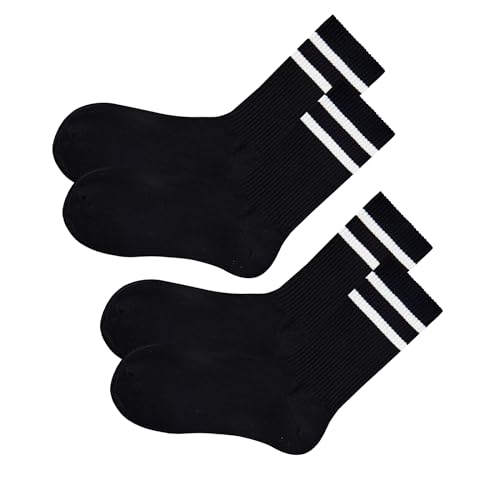 Image of American Trends Womens Novelty Striped Crew Socks Athletic Vintage Slouch Mid Calf Tube Socks