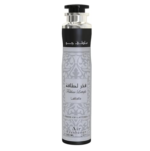 Ambientador Fakhar Black Lattafa 300 ml | Aroma Árabe Amaderado con Notas Agradables y de Larga Duración | Fragancia Intensa y Duradera para Hogar Coche y Oficina (300ml, Fakhar Black)