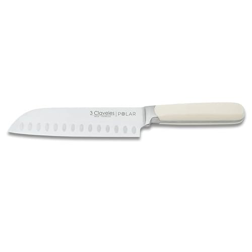 Cuchillo Forjado De Acero Inoxidable Con Mango Blanco Abs Santoku Polar 17,5 Cm - 7 E 3c