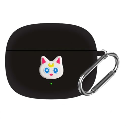 Image of SHISHVIKA Silicone Case Cover Compatible with OnePlus Nord Buds 4 Pro | Shockproof Protective Cover | Soft TPU Skin | Anti-Slip | Dustproof | LED Visible | Keychain Hook Included (White Cat)