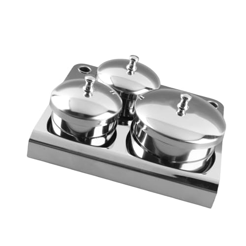Nail Liquid Container, Mini Stainless Steel Dish Pot Liquid Powder Cup Lid Bowl Nail Art Tools Acrylic Nail Art Equipment Mini Bowl Cup Tray Pot Container Organizer Holder with Lid, 3pcs