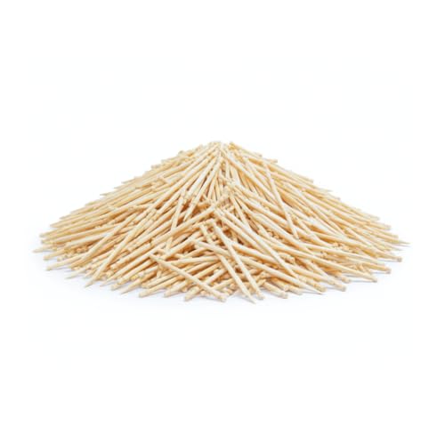 Traditional Single Point Wooden Toothpicks Made from Bamboo Bulk Pack (1000) in a Bag