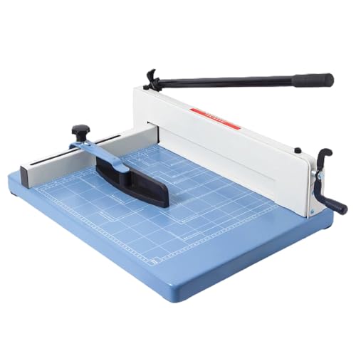 Cortadora de papel de guillotina resistente, cortador de base de acero con bloqueo de seguridad, rejillas para un corte preciso, capacidad de 360 hojas, ideal para oficinas y escuelas