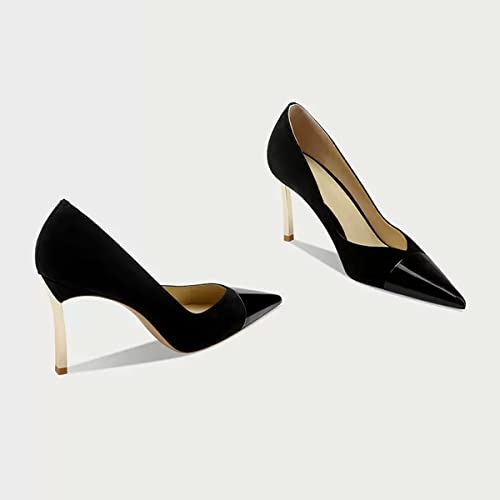 Saekcted Women Stiletto High Heel Close Pointed Toe Pumps Slip-on Wedding Party Sexy Dress Shoes 3.3 Inches Heels3