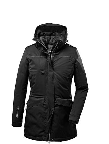Killtec (KILAH) Damen Funktionsparka mit abzippbarer Kapuze für Hundebesitzer Ostfold WMN PRK B, schwarz, 44, 35614-000