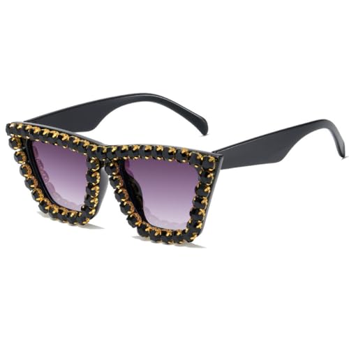 Trendige Strass-Cat-Eye-Glitzer-Sonnenbrille für Damen, Cateye-Vintage-Sonnenbrille mit funkelndem Kristall-Diamant, Modell Catwalk Eyewear, c1, Einheitsgröße