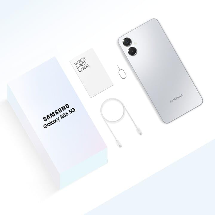Image of Samsung Galaxy A06 5G Light Gray 4GB RAM 64GB ROM with 6.7 inch HD Plus 90Hz Display, 50MP Dual Camera, 8MP Front Camera, MTK D6300 Processor, 5000mAh Battery, Side Fingerprint, One UI 7.0