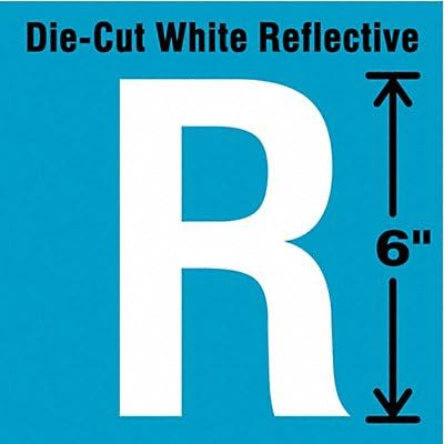 Die-Cut Reflective Letter Label, R, 6In H