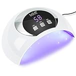 54W UV LED Nail Lamp for Gel Nails, Portable Nail Dryer with Low Heat Mode, 3 Timer Settings & Auto Sensor, LCD Display, USB Powered for Home DIY Manicure