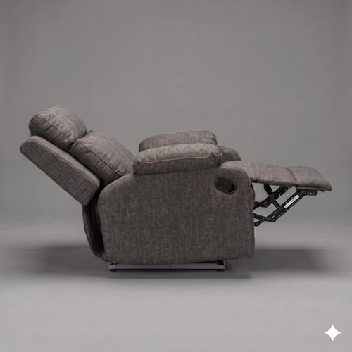 Image of Amazon Brand - Solimo Elira | Single Seater Sofa Recliner | Manual Recliner (Velvet Grey)