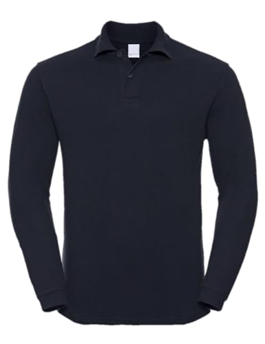 WIXSOO Polo Uomo Manica Lunga 100% Cotone Piquet (IT, Testo,