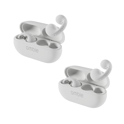 ambie �C���[�J�t �C���z�� sound earcuffs AM-TW02 �o�����^�C���y�A�� �I�[�v���C���[ �Ȃ��璮�� �����ւ��ł��� ���S���C�����X�C���z�� Bluetooth�Ή� �}�C�N�t�� (White×White/White×White)