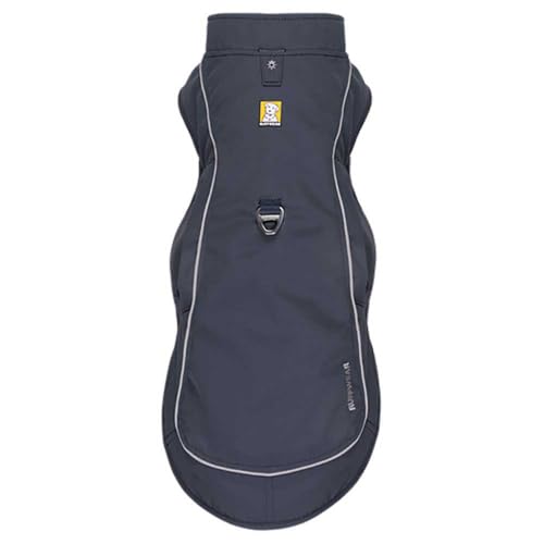 RUFFWEAR Overcoat Fuse 2-in-1-Kombination aus Hundemantel und -Geschirr, mit Fleece Gefütterte Hundejacke, Basaltgrau, Größe M