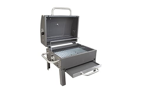 ACTIVA Tischgrill Holzkohle Angular ToGo I Camping Grill mit Deckel & Thermometer I Mini Grill ein gelungenes Barbecue – Bild 6