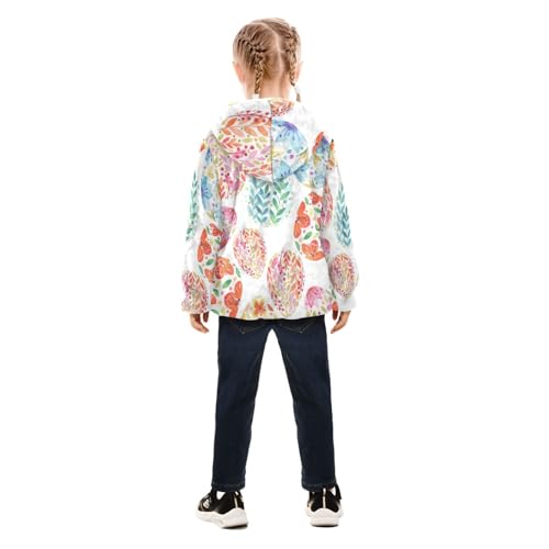 OTVEE Happy Easter Colorful Eggs Kids Hoodie Jacket Fall Spring Full Zip Warm Outwear Coat4