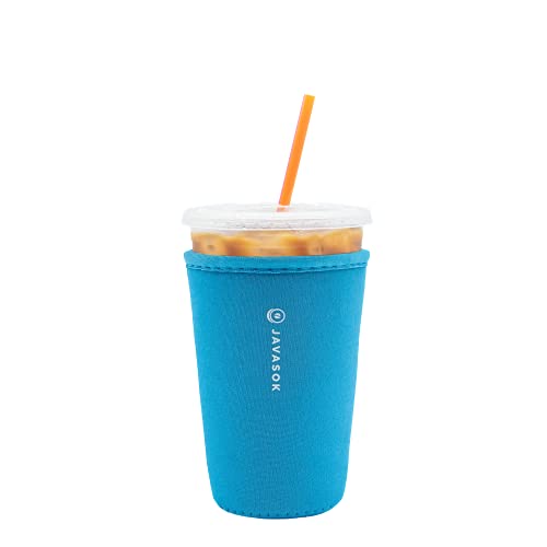 Sok It Java Sok Iced Coffee & Cold Soda Insulated Neoprene Cup Sleeve (Light Blue, Medium: 22-28oz)