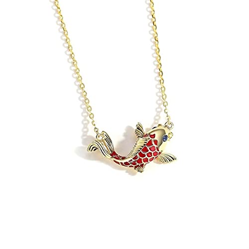 Collier poisson carpe koï en argent 925, pendentif créatif chic - 4