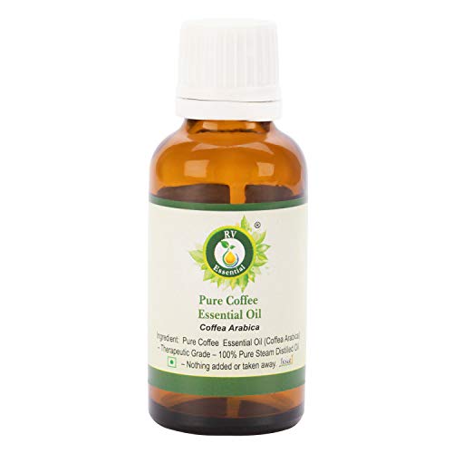 R V Essential Pure Coffee Essential Oil 100ml (3.38oz)- Coffea Arabica (100% Pure and Natural Steam Distilled)