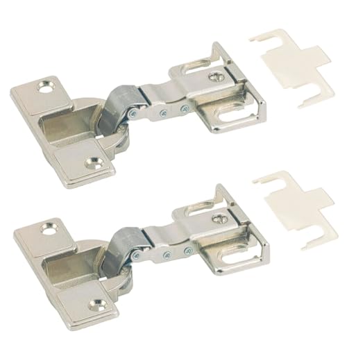 Hettich ET58272134 - Bisagras para puerta de frigorífico y congelador (2 unidades) con 2 espaciadores de bisagra, taza de 35 mm, profundidad de 12,8 mm, kit de montaje de puerta para electrodomésticos