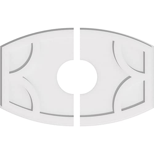 Image of Ekena Millwork CMP26X17KY2-06000 Kailey Architectural Grade PVC Contemporary, Two Piece Urethane Ceiling Medallions 26 inchW x 17 3 /8 inchH x 6 inchID x 14 inchC x 1 inchP