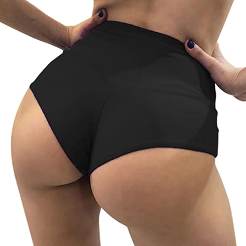 Pole Dance - Pantalones cortos para mujer, elásticos, glúteos, abdomen, deporte, yoga, color liso, pantalones cortos para mujer, color negro, talla S, Negro , M