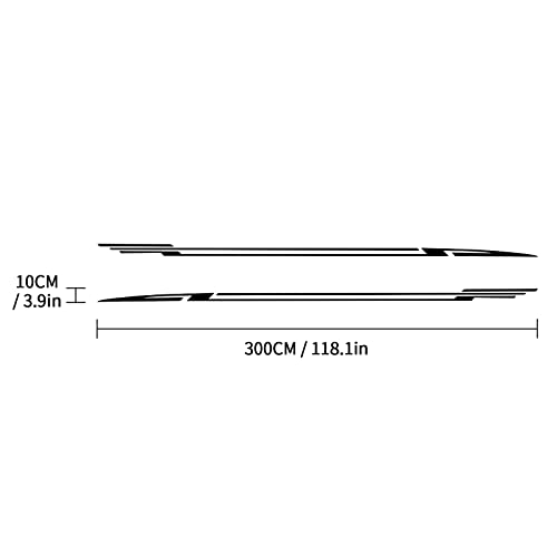 Ruiante Car Body Side Stripe Decal Racing Sport Style Stripes Stickers Graphic Vinyl Decals Door Panel Decal Car Waistline Sticker Universal Car Accessories Decoration (2Pcs Black) #TOP1