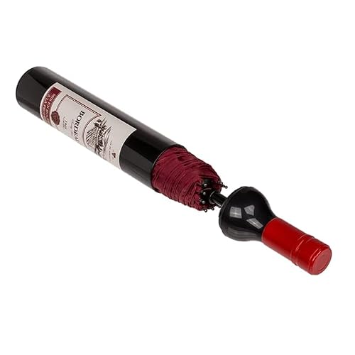 Inevitable Party Dark Red (Red Wine) Wine Bottle Umbrella - 3 Unique Designs - Fun Novelty Gift (Dark Red (Red Wine))