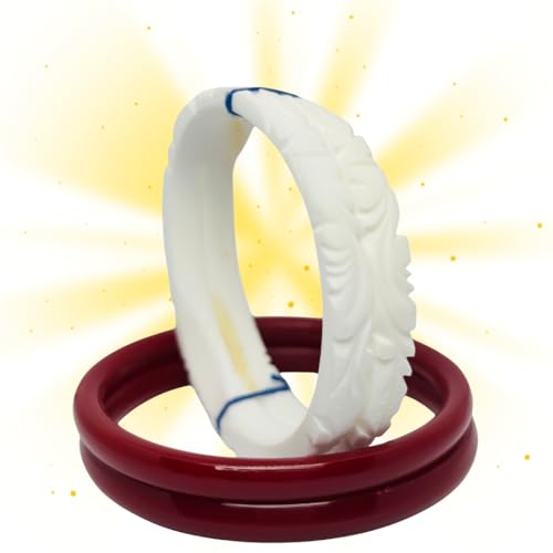 Image of Sakha pola for Women Original - Bengali Sankha Pola Bangles Set - Wedding Red & White Bangles, Lahathi, Loha Badhano, Acrylic Plastic Bangles, Calcutta Chura, Size 2.6 /2.8