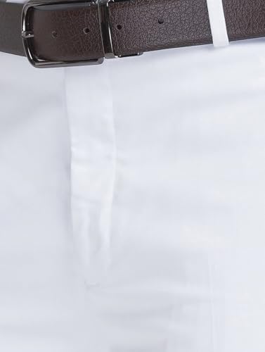 Image of VILLAIN Solid Mid-Rise Stretchable Men's Formal Trousers