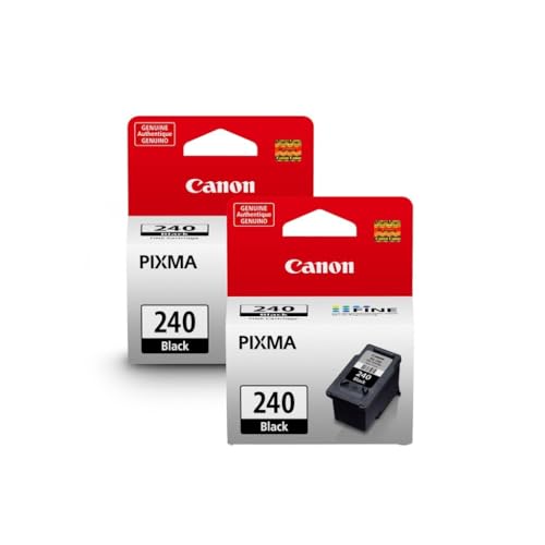 Image of Canon PG-240 Black Ink Cartridge - 2 Pack | Compatible PIXMA MG3620, MG3520, MX532, MX472, TS5120 & More | Standard Yield Black Ink for Crisp, Professional Prints