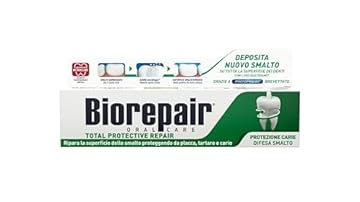 Biorepair, Dentifricio Total Protective Repair, Ripara lo Smalto, Protegge da Placca, Tartaro e Carie, Ripara lo Smalto, Mantiene l'Alito Fresco, Dentifricio Senza Fluoro, 60 ml
