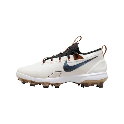 Nike Force Trout 9 Elite MCS Baseball Cleats (FZ8643-100, Summit White/Hemp/Black/Royal Pulse) Size 8