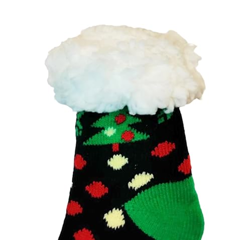 Little Kids Christmas Fluffy Cozy Slipper Socks with Grippers, Thick Warm Cute Fuzzy Socks Boys Girls2