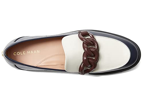 Cole Haan Geneva Chain Loafer Navy Blazer/Ivory/Cordovan Leather 7.5 B (M) #TOP28