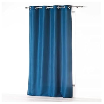 douceur d 'intérieur tenda a occhielli 140 x 260 cm microfibra unita, Poliestere, Indaco, 260 x 140 cm
