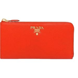 Prada Saffiano Long Continental Zip Wallet Orange Leather Gold Logo