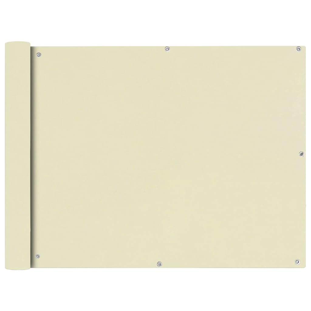 vidaXL Balcony Screen Oxford Fabric 90x600cm Cream Garden Patio Panel Sunshade — image 1