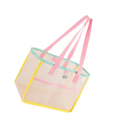 Foldable Mesh Beach Bag, Ventilated Quick-Dry Tote For Swimwear & Sand Toys (13.77x9.84in)