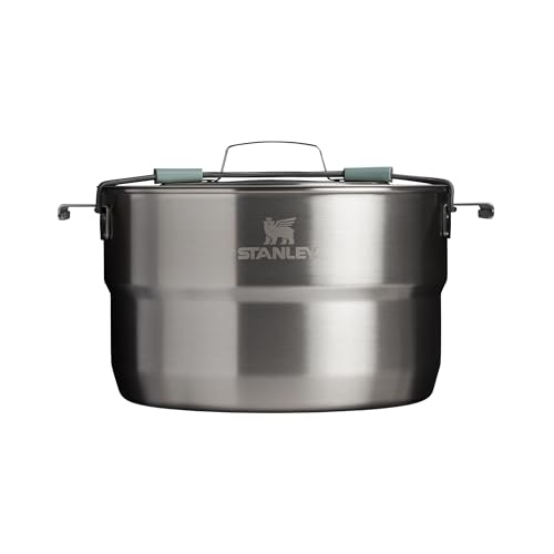 Stanley 1913 Wildfare Core Full Serve Cookset 3.78L - Juego de Cocina de Camping de 20 Piezas - Apto para Lavavajillas - Sin BPA - Acero Inoxidable - Juego de Cocina Compacto - Shale/Charcoal