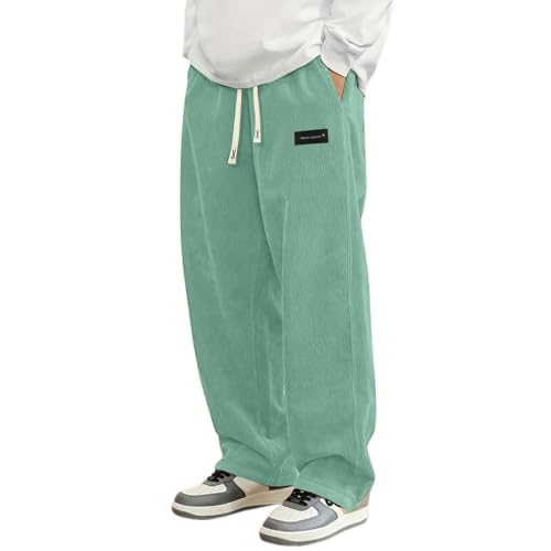 Pantalon sarouel décontracté à taille élastique en velours côtelé doux