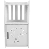 KICHOUSE Mesita de Noche Pequeña Blanca de Madera Mesa Auxiliar Almacenamiento Multifuncional para Dormitorio Mueble Compacto para Sala de Estar Mesa Rinconera Resistente y Fácil de