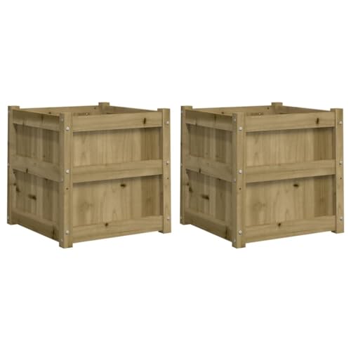 vidaXL Garden Planters 2-Pack, Pine Wood, 19.7