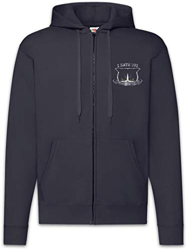I Hate You Cat Zip Hoodie Sweat à Capuche Homme Mode Urbaine Automne