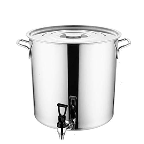MYUYEE Barril De Acero Inoxidable, Cubo De Gran Capacidad, con Grifo, Acero Inoxidable, 30 litros.(25L)