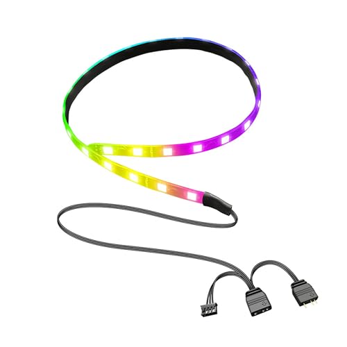 PC-RGB-LED-Lichtleiste, Magnetischer 5 V ARGB Aura Sync, 15,7 Zoll Anpassbarer PC-Gehäuse-LED-Streifen, Flexibler LED-RGB-Streifen für Motherboard, für die Dekoration von Desktop Computergehäusen