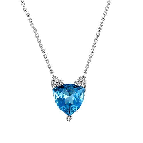 Collier pendentif chaton en cristal argent 925 : le cadeau romantique pour femme